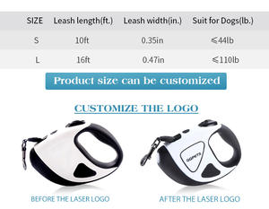 Vendedor superior logotipo personalizado retráctil <span class=keywords><strong>Nylon</strong></span> mascota perro correa de lujo automático LED patrón sólido hecho aleación poliéster plástico-venta al por mayor - Product Image 6