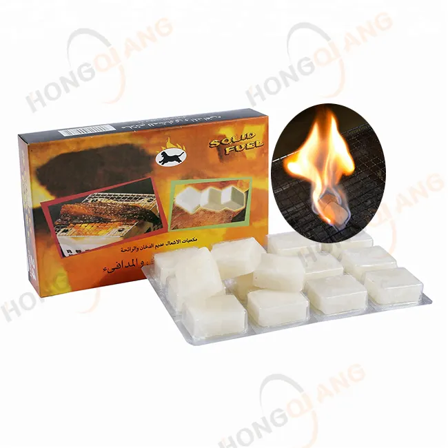 HongQiang High Quality Hexmine Raw Material Long Burning Time Solid Fuel Water Proof Wax Outdoor Camping Lighting Cube