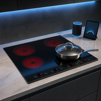 Carte mère de cuisinière électrique à 6 brûleurs, détection de température multi-canaux, protection contre la cuisson à sec, bornes à vis, circuit imprimé de cuisine RoHS