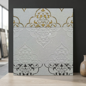 Carreaux muraux décoratifs de luxe pour designers d'intérieur de Morbi, en céramique numérique or et argent, 300x600mm - Product Image 1