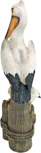 Estatua de Pájaro Pelícano para Jardín, Decoración Costera Toscano, 9x24 Pulgadas, Resina de Piedra Fundida con Acabado a Todo Color - Product Image 4