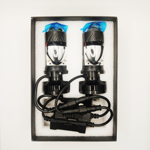 ไฟหน้าโปรเจคเตอร์เลนส์ LED H4 แสงสูงและต่ำแบบคู่ 6000K สีขาว สำหรับรถยนต์แลนเซอร์และมอเตอร์ไซค์ สำหรับพวงมาลัยซ้ายและขวา - Product Image 6