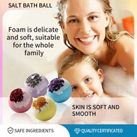 Bom Mandi Bunga Kering 100g, Bola Garam Mandi Beraroma Minyak Esensial, Bentuk Bola, Layanan Spa OEM, MSDS, Permen Berbusa