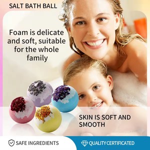 Explosion de stock : Boule de sel de <span class=keywords><strong>bain</strong></span> moussante aux fleurs séchées 100g, huile essentielle, forme de boule, service OEM, MSDS, bonbon effervescent - Product Image 2