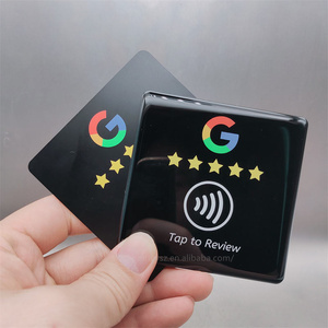 Adesivo personalizzato impermeabile NFC RFID carta di menu da tavolo variabile QR codice epossidico Google recensioni 13.56Mhz NFC Google recensione scheda Google - Product Image 4