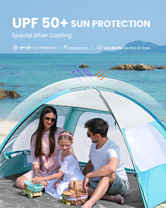 Sombrilla de Playa Cuadrada Automática de Apertura Rápida para Varias Personas, Protección Solar Oxford para las Cuatro Estaciones, Marco de Fibra de Vidrio, Impermeable - Product Image 2