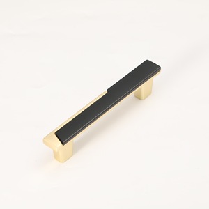 Minimalist Zinc Alloy Furniture Handle Rectangle <b>Black</b> Gold Cabinet Drawer Handle Durable Die Casting - Product Image 2
