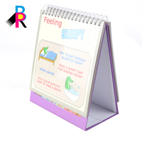 Calendrier de table durable A5 en papier recyclé FSC avec reliure spirale, pelliculage brillant pour l'organisation quotidienne des enseignants, commande OEM en gros