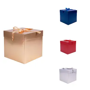 बड़े उपहार बॉक्स 13x10x5 इंच, काले उपहार बॉक्स ढक्कन के साथ चुंबकीय उपहार बक्से के लिए प्रस्तुत शामिल कार्ड, कटा हुआ कागज एफ/