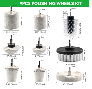 Roues de polissage chromées pour <span class=keywords><strong>perceuse</strong></span>, y compris des tampons de polissage en tissu, <span class=keywords><strong>brosse</strong></span> de polissage pour aluminium, voiture - Product Image 6