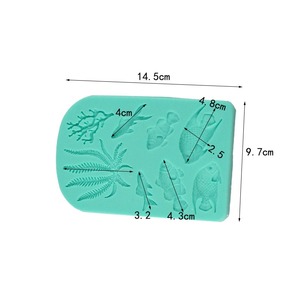 Molde de Silicona con Forma de Concha de Coral para Fondant, Molde Decorativo para Pastel de Chocolate con Forma de Peces Marinos - Product Image 2