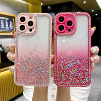 Jolie coque scintillante de luxe pour filles pour iPhone 14 13 12, étui de téléphone dans l'obscurité, étui lumineux pour iPhone 13 12 Pro