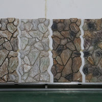 Panneau mural en pierre artificielle PU haute fidélité, style moderne, multicolore, léger, 1200*600*45mm, pour mur extérieur de villa