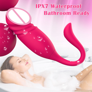 Juguetes sexuales APP: Vibrador de clítoris de silicona realista con función de empuje, dildo de dedo, huevo vibrador portátil para parejas - Product Image 4