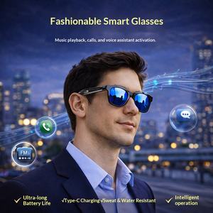 Occhiali Audio Bluetooth F09 Due-in-<span class=keywords><strong>uno</strong></span> con Radio FM, Lenti Intelligenti <span class=keywords><strong>a</strong></span> Cambio Colore, Occhiali da Sole per Ascoltare Musica all'Aperto - Product Image 3