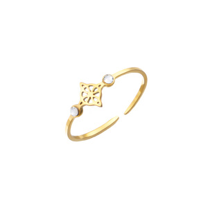 Bague ajustable Myshape Vintage Minimalisme Nœud de Sorcière Zircon Géométrie Sacrée en Acier Inoxydable pour Mariage Fiançailles Anniversaire - Product Image 5