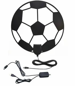2023 football shape tv antenna mini hdtv indoor hd digital antenna waterproof 4K 1080P VHF UHF with signal amplifier antenna