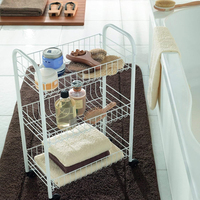 Bureau Ménage Salle De Bains Étagères En Métal En Acier Organisateur Rack 3 Niveaux Cuisine Roulant Utilitaire Chariot De Stockage Chariot avec Roues