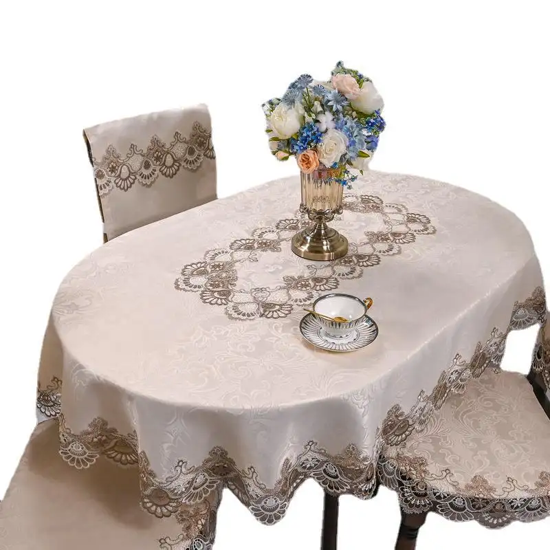 Creme Stickerei Spitze Kleine Kaffee Rechteckige Tischdecke Hochzeit Tischdecke