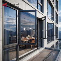 Ventana Abatible de Aluminio de Estilo Moderno y Minimalista, Ventanas de Vidrio con Gran Vista para Apartamento