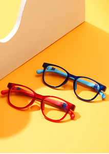 2023 Opticall plein cadre Anti Biue lumière mode personnalité Gel de silice TR90 rétro cadre carré enfants montures de lunettes optiques - Product Image 3