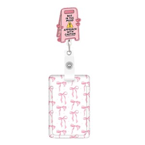 Badge Scroll Holder ID Name Retractable <b>Clip</b> Shiny Nurse RN Easy-Pull <b>Buckle</b> Bow Card Holder Gift for Gifts - Product Image 5
