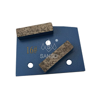 Plaquette abrasive diamantée trapézoïdale à deux segments Sanso Metal Bond pour le meulage des sols en béton OEM