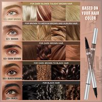 W3W 2-en-1 Stylo à sourcils liquide 4D double embout, waterproof, pointe fourche effet poils, pour sourcils naturels, longue tenue, marque privée, en stock, faible MOQ