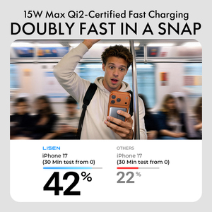 LISEN Batería Magnética Qi2 de 0.3 <span class=keywords><strong>Pulgadas</strong></span>, 5000mAh, Banco de Energía Inalámbrico, Mini Estación de Carga Magnética para iPhone 17 16 15 Pro Max - Product Image 3
