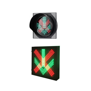 Sinalizador de Tráfego LED com Cruz Vermelha e Flecha Verde IP65, Controle Remoto para Sinalização em Estacionamentos - Product Image 1