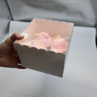 Boîte à gâteau en papier de qualité alimentaire avec fenêtre pour emballage d'anniversaire, personnalisée, imprimée, gaufrée, pelliculée mate, recyclable et biodégradable