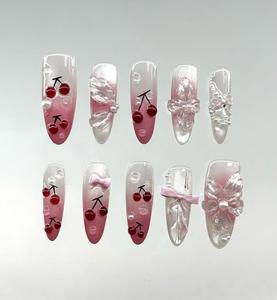 <span class=keywords><strong>Uñas</strong></span> Postizas Acrílicas Hechas a Mano, Colores Deslumbrantes, Diseño Personalizado, Forma <span class=keywords><strong>de</strong></span> Pico <span class=keywords><strong>de</strong></span> Pato, Almendradas, Puntas Largas Cuadradas para Dedos - Product Image 6