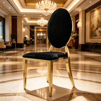Luoweisen Luxuriöser Goldener Metall-Esszimmerstuhl mit Muschelrücken, Gepolstert, für Hochzeiten, Bankette und Events, für Hotel- und Restaurant-Einrichtungen