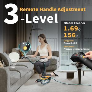 Limpiador a vapor portátil con tanque de 1.69 cuartos, mango ajustable de 3 niveles, calentamiento rápido, 15 accesorios para limpieza del hogar, juntas y azulejos - Product Image 2