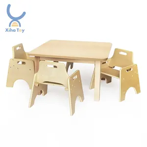 Xiha montessori mesa de atividade pré-escolar, atividade científica, jardim de infância, mesa com seis lados, madeira, centro de crianças