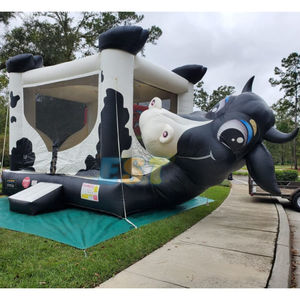 Maison de rebond commerciale de nouveau design avec château sautant de vache à toboggan pour les fêtes d'enfants - Product Image 2