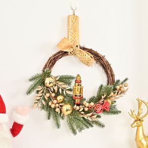 Custom Modern Handmade Plastic <b>Wreath</b> With Christmas Baubles and Withered Branches Door Hanging Indoor Decoration - Product Image 1