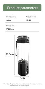 Licuadora de jugo fresco recargable portátil Ligkevan para el hogar, licuadora de exprimidores domésticos de grado alimenticio - Product Image 4