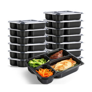 Contenants jetables pour la préparation des repas avec couvercles, empilables, en PP, boîtes de conservation alimentaire à <span class=keywords><strong>emporter</strong></span>, régime alimentaire sain, cuisine rapide, repas rapide - Product Image 1