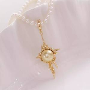 Accessoires en perles DIY, pendentif en argent S925 avec perles rondes de 9-10 mm, boucle de pendentif vide, collier, 31381, accessoires, pendentifs, breloques - Product Image 3