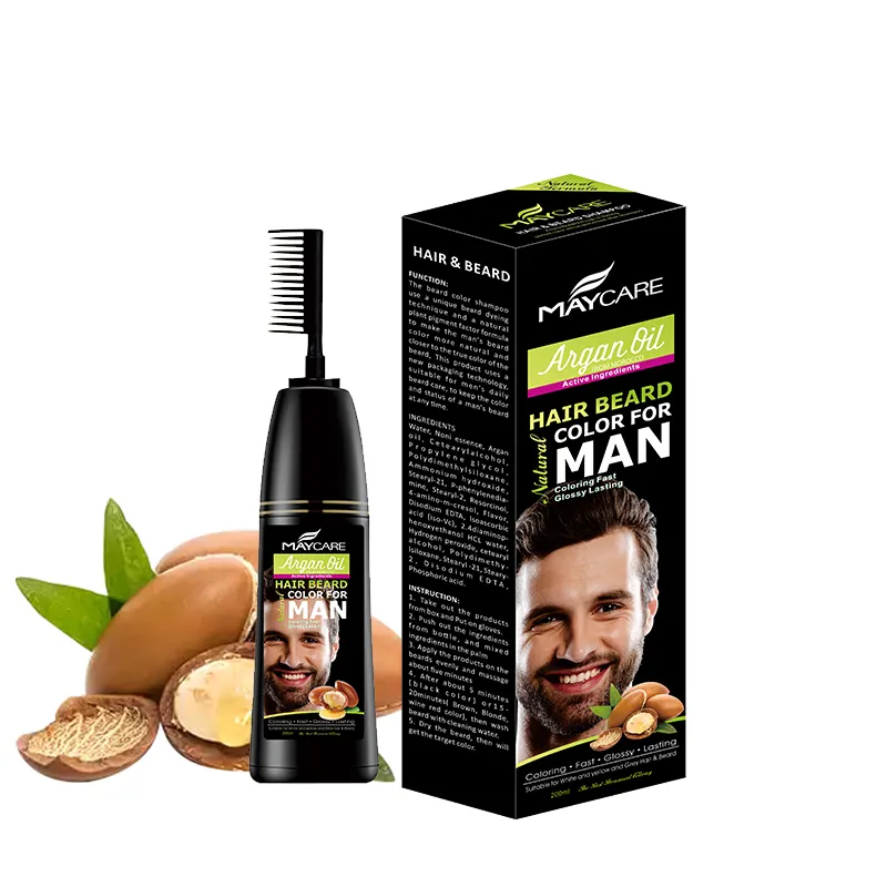 New products quickly dyed black, white hair, white beard mature men special hair color shampoo