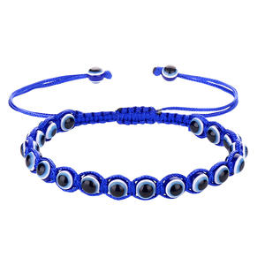 Turkish Stainless Steel Classic Eye Beaded <b>Bracelet</b> with Braided Cord Bohemian Charm <b>Bangles</b> Religious Jewelry for Gifts - Product Image 1