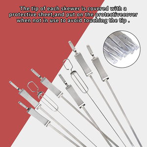 High Quality <strong>Grill</strong> Accessories Metal Rotating Bbq <strong>Kebab</strong> Skewers Stainless Steel Barbecue Tools With Skewer <strong>Grill</strong> Stick - Product Image 5