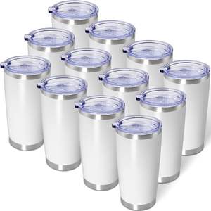 Gobelet en acier inoxydable de 20oz avec couvercle et paille, tasse à café glacée de voyage isolée à double paroi pour porte-gobelet, gobelets enduits de poudre - Product Image 1