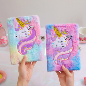 New Fashion Writing Drawing Notepad ricamo riviste scolastiche diario unicorno peluche unicorno Notebook per ragazze
