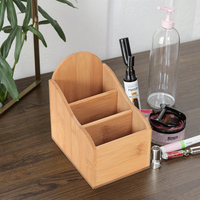 Boîte d'organisation de rangement de bureau en bambou pour hôtel à la maison pour brosse de maquillage télécommandée et organisateur de porte-stylo