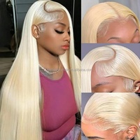 Perruques de cheveux humains indiens vierges lisses roux transparentes HD pour femmes, sans colle, double trame, pré-épilées, avec dentelle frontale