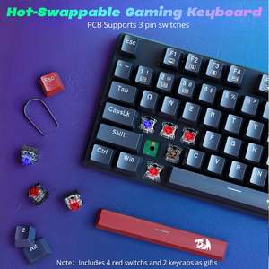 Clavier de jeu mécanique filaire RGB rétroéclairé, interrupteurs rouges Hot-Swap, programmable, anti-ghosting, USB, ergonomique - Product Image 5
