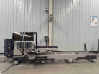 Sierra ingletadora CNC automática de doble cabezal de 500 mm para corte de aluminio en cualquier ángulo