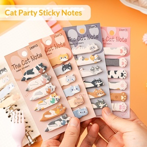 Notes autocollantes style Ins motif chat de dessin animé, index mignons, marqueurs DIY, autocollants de classification pour mémos et messages - Product Image 2
